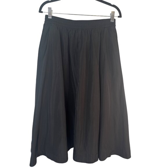 ZARA Black M/L Elastic Waist Midi Skirt Zara Polyester Flowy Design - Picture 2 of 15